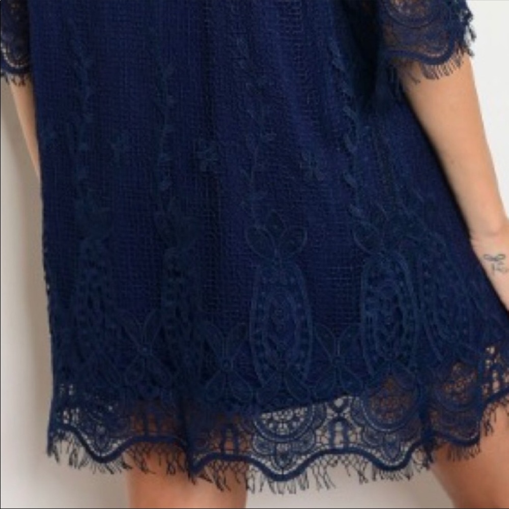 Navy lace tunic dress - Picture 3 of 3
